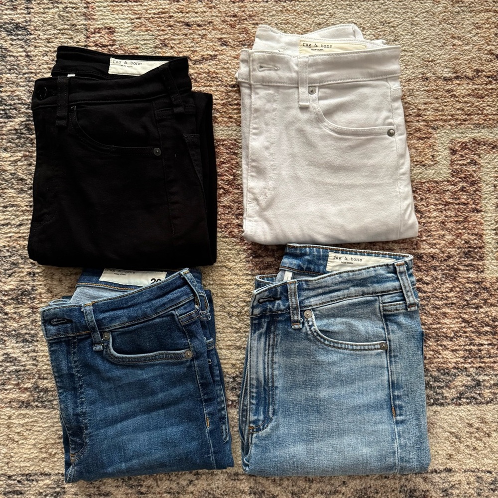 rag & bone Women's Skinny Jeans - Black, White, and Blue (set of 4)